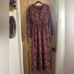 Burgundy Floral Maxi